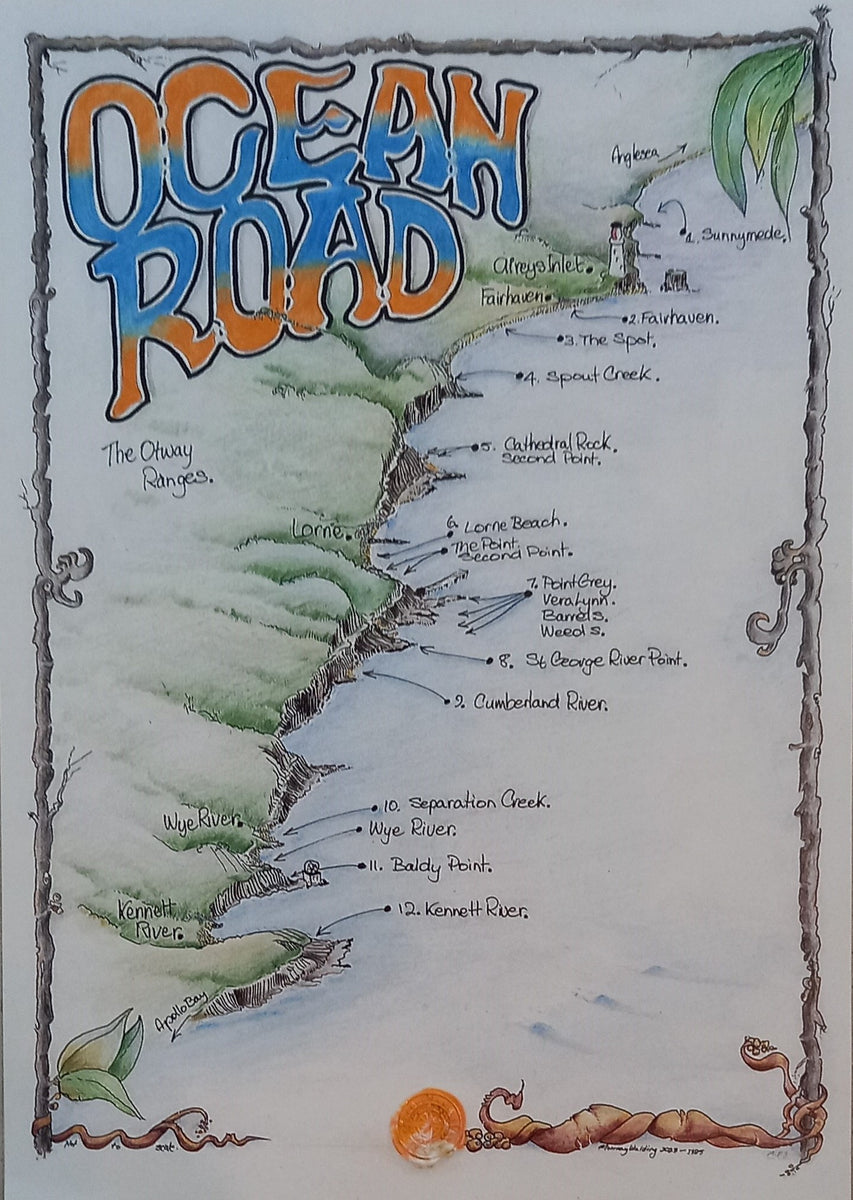 Ocean Road Surf Spots Map. – Wild on the Beach