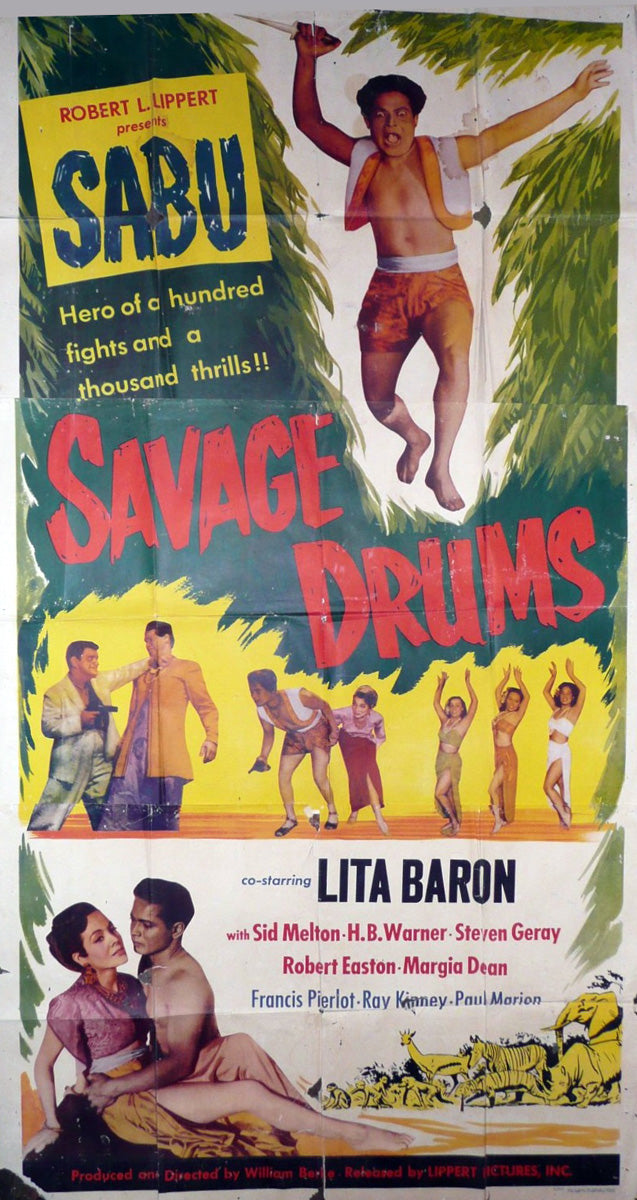 Savage Drums. Original US Three Sheet poster. 1951.