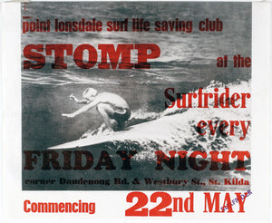 'Surfrider-Stomp.' Handbill.